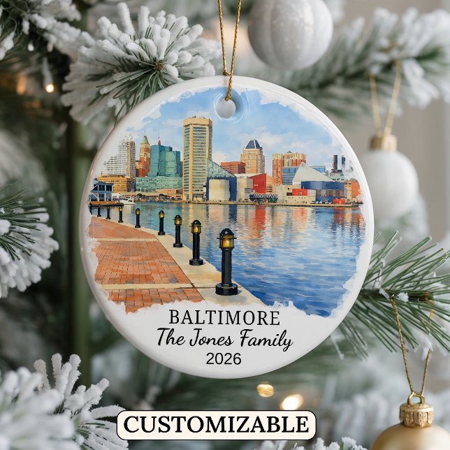 Personalised Baltimore Ornament, Custom Maryland Ceramic Ornament (Creator Uploaded)