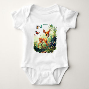 Personalised Bambi and Butterflies Baby Bodysuit
