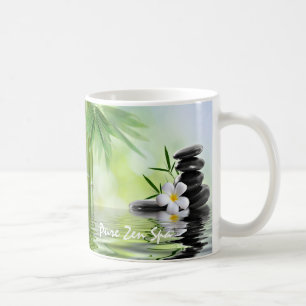 Personalised Bamboo Zen Stones Water Plumeria Coffee Mug