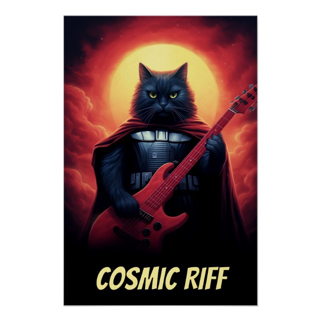 Personalised Band Room Poster | Funny Sci-Fi Cat (Front)