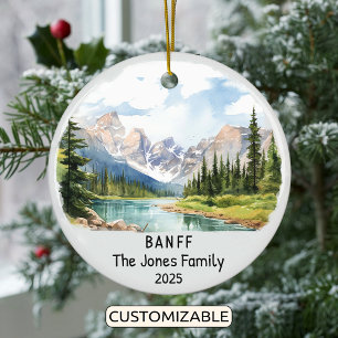Personalised Banff Ornament, Canada Ceramic Ornament