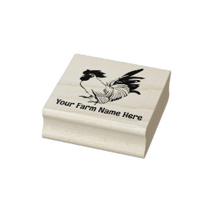Personalised Bantam Rooster Chicken Rooster Farm Rubber Stamp