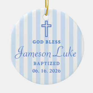 Personalised Baptism 2026 Baby Photo & Name Ceramic Ornament