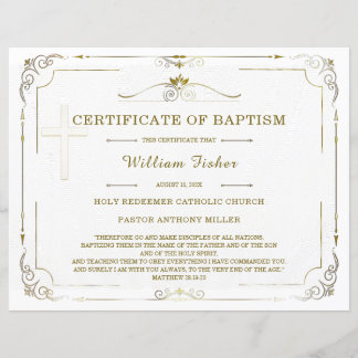Personalised Baptism Certificate Template Editable