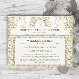 Personalised Baptism Certificate Template Editable