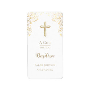 Personalised Baptism Gold Hand Sanitizer  Label