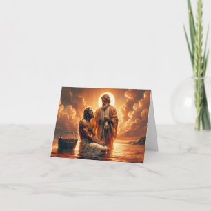 Personalised Baptism-Jesus being baptised by John Card