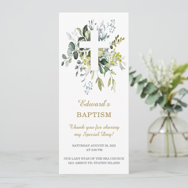 Personalised  Baptism Prayer Card (Standing Front)