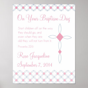 Personalised Baptism Print for Girl - 11x14