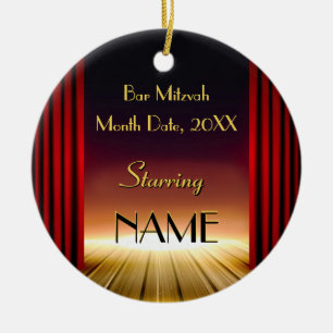 Personalised Bar Mitzvah Dance Floor Giveaways Ceramic Ornament