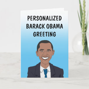 Personalised Barack Obama Greeting Card