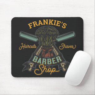 Personalised Barber Shop Retro Haircuts Shaves Mouse Pad