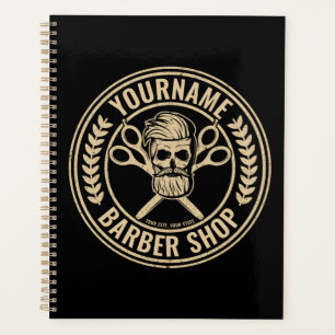 Personalised Barber Shop Skull Rockabilly Salon Planner