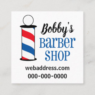 Personalised Barber Shop Square Business Card