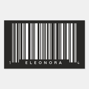 personalised barcode striped design rectangular sticker