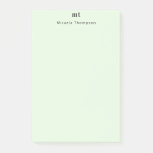 Personalised Barely Green + Initials Post-it Notes