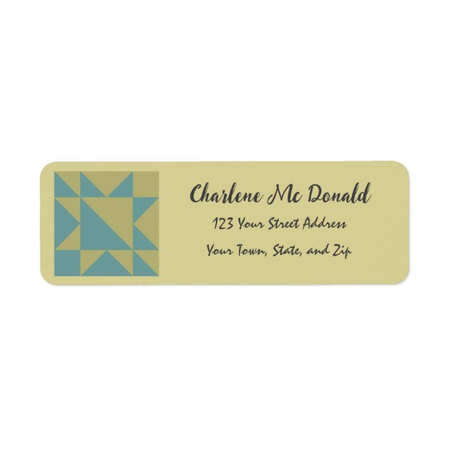 Personalised Barn Quilt Address Mailing Labels  (Front)