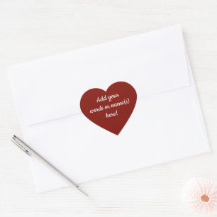 Personalised Barn Red Heart Stickers