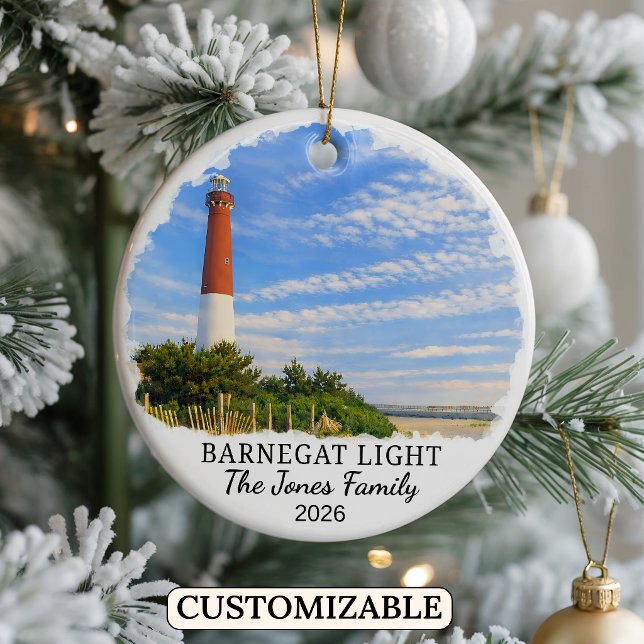 Personalised Barnegat Light, Custom New Jersey Ceramic Ornament (Creator Uploaded)