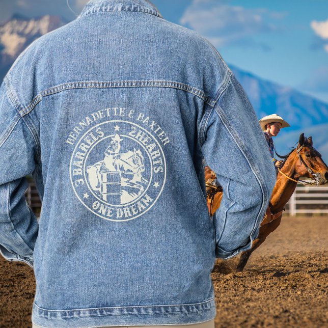 Personalised Barrel Racing Saying With Names Denim Jacket (Creator Uploaded)
