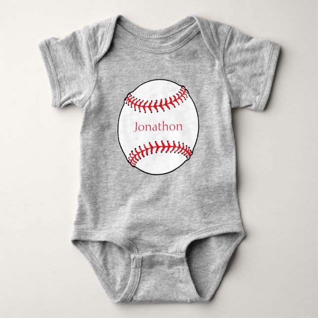 Personalised Baseball Baby Bodysuit (Front)