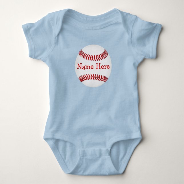 Personalised Baseball Baby Shower Gifts for Boys Baby Bodysuit (Front)