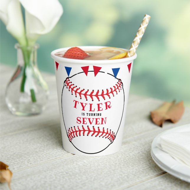 Personalised Baseball Ball Sports Birthday Party Paper Cups (Insitu)