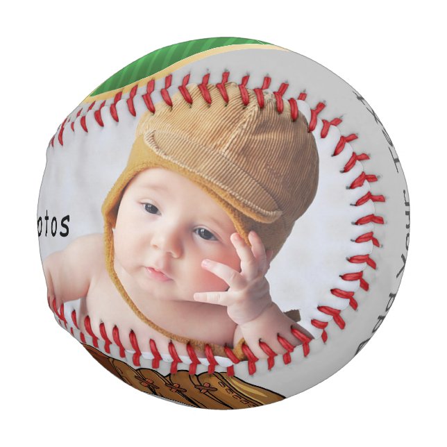 Personalised, Baseball Bat Home Base Custom Photo, (Front Right)