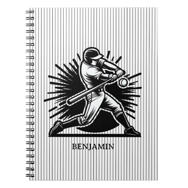 Personalised Baseball Batter Notebook (Front)