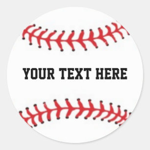 Personalised Baseball Classic Round Sticker