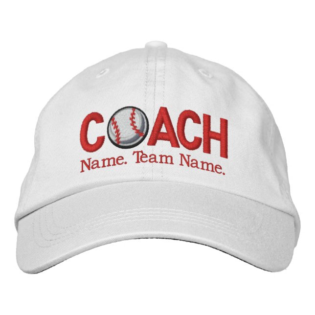 Personalised Baseball Coach Embroidered Hat (Front)