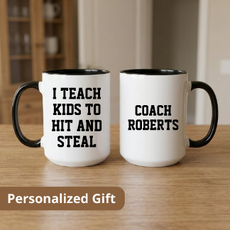 Personalised Baseball Coach Gift, Softball Manager Mug