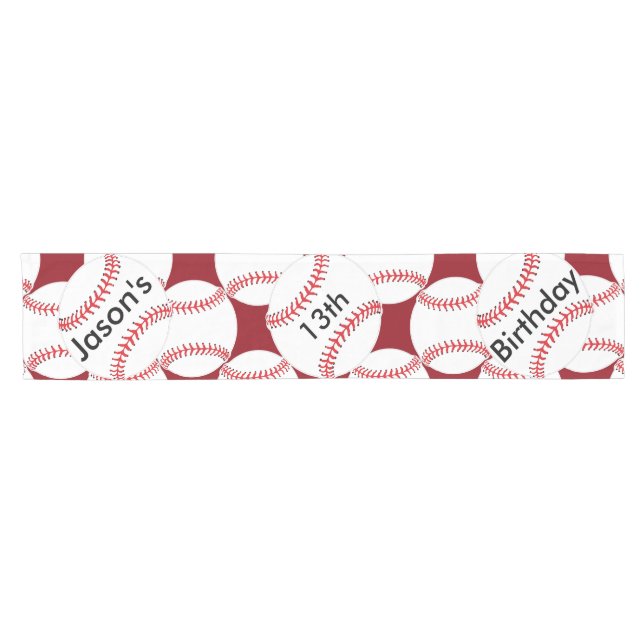 Personalised Baseball Design Table Runner (Horizontal)