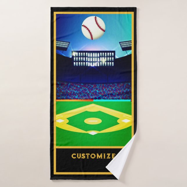 Personalised Baseball Fan Bath Towel Set (Bath Towel)
