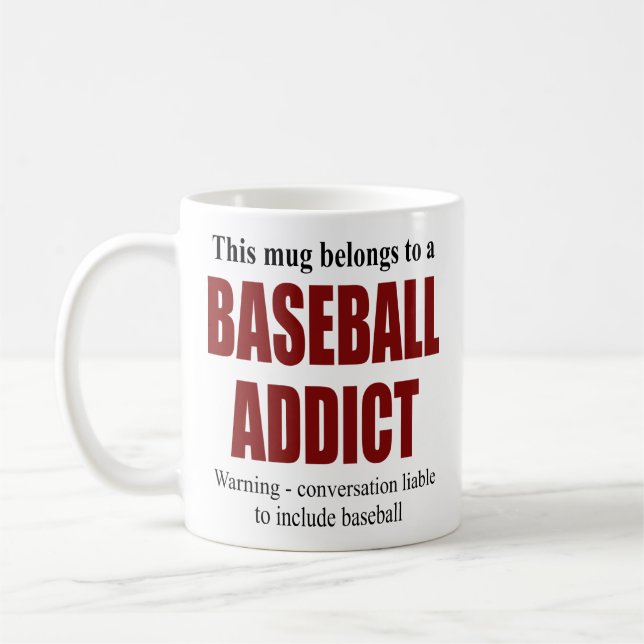 Personalised Baseball Gift Coffee Mug (Left)