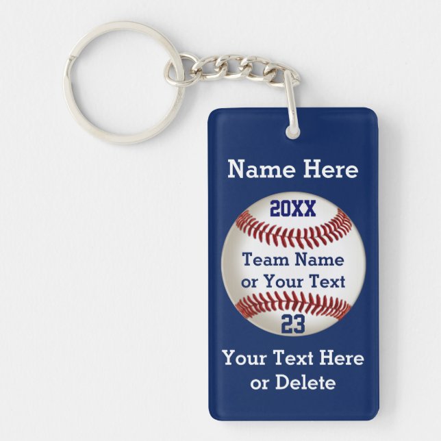 Personalised Baseball Gifts for Players 5 Text Box Key Ring (Front)