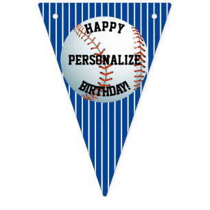 Personalised Baseball Happy Birthday Bunting