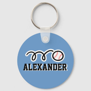 Personalised baseball keychain for kids name