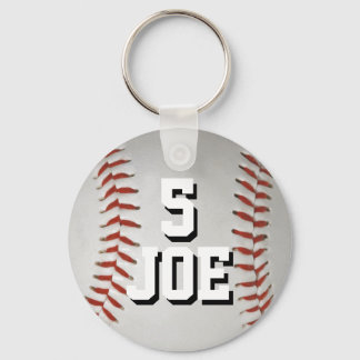 Personalised Baseball Keychain Name and Number