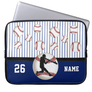 Personalised Baseball Laptop Case, Name and Number Laptop Sleeve