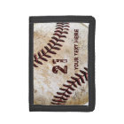 Personalised Baseball Leather Wallets NAME, NUMBER