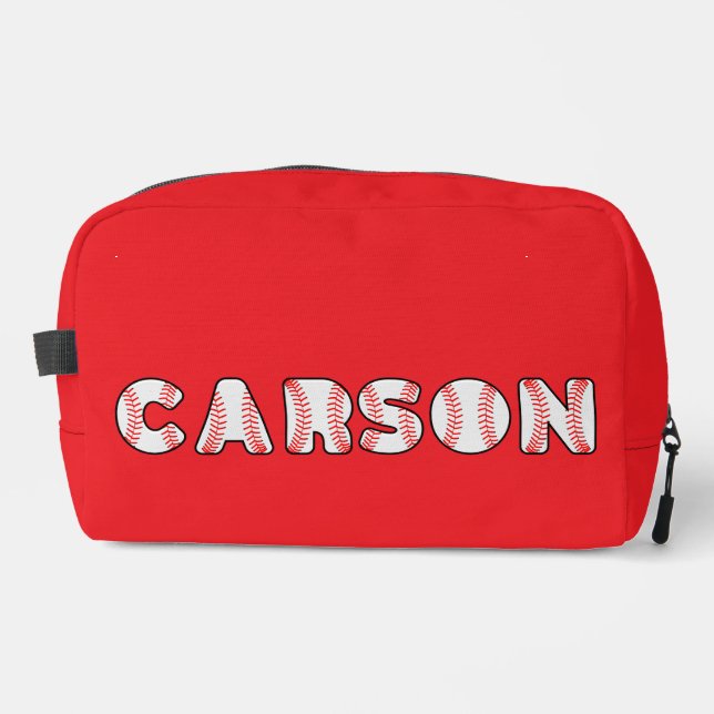 Personalised Baseball Letters Name Dopp Kit (Front)