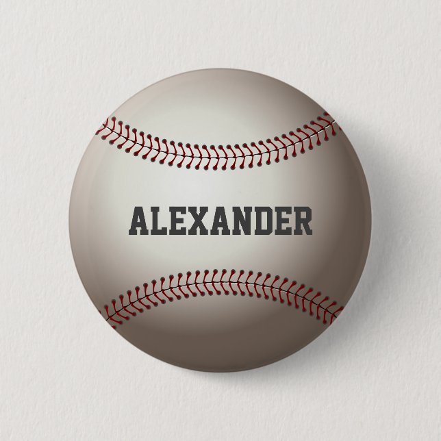 Personalised Baseball Lover 6 Cm Round Badge (Front)