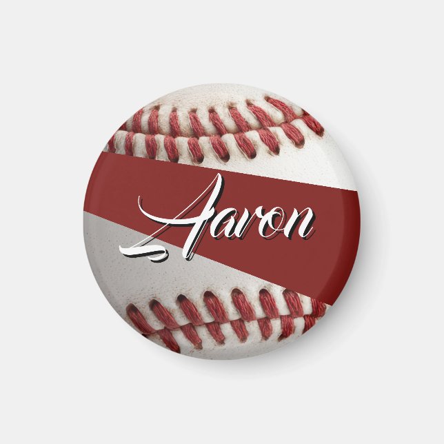  Personalised Baseball Magnet (Front)
