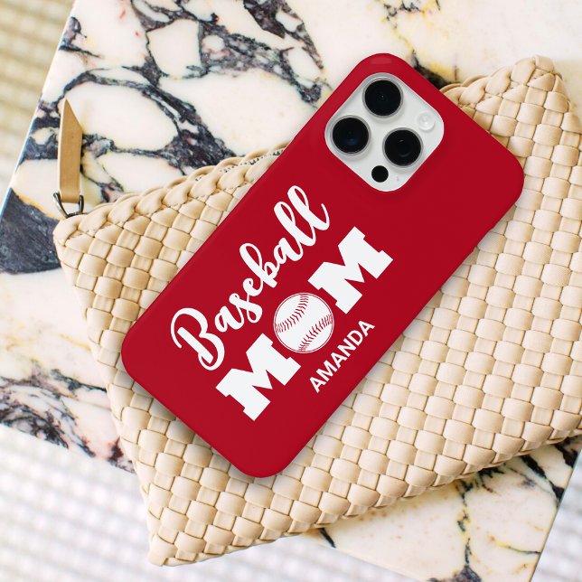 Personalised Baseball Mum Name Case-Mate iPhone Case (Creator Uploaded)