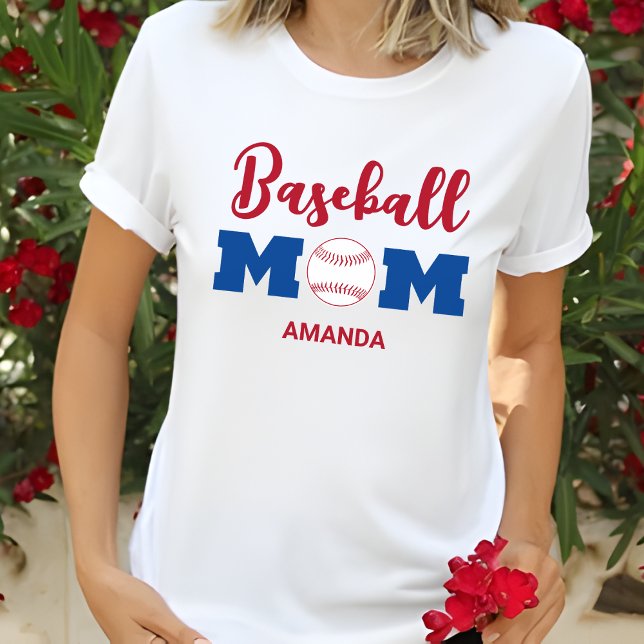Personalised Baseball Mum Name T-Shirt (Creator Uploaded)