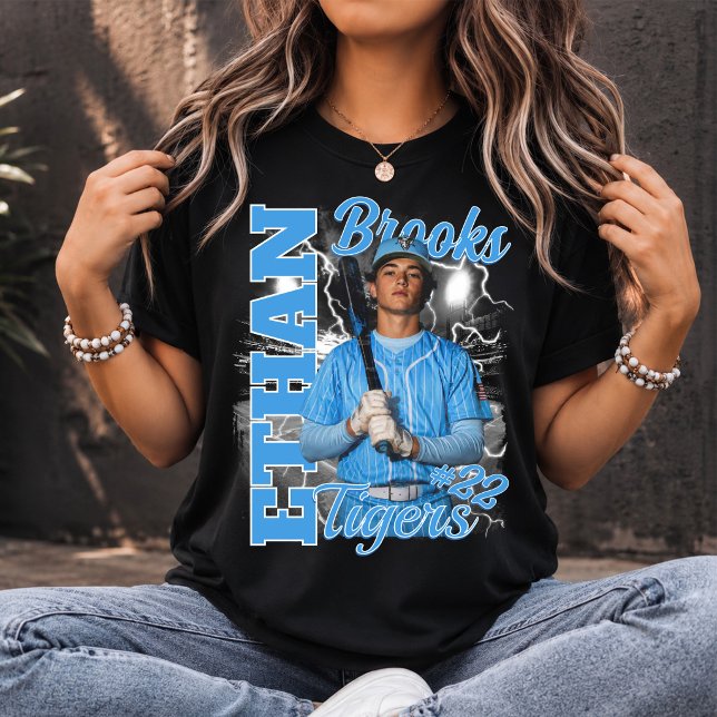 Personalised Baseball Mum Player Bootleg Style T-Shirt (Creator Uploaded)