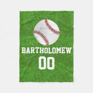 Personalised Baseball Name/Number Boys Kids Fleece Blanket