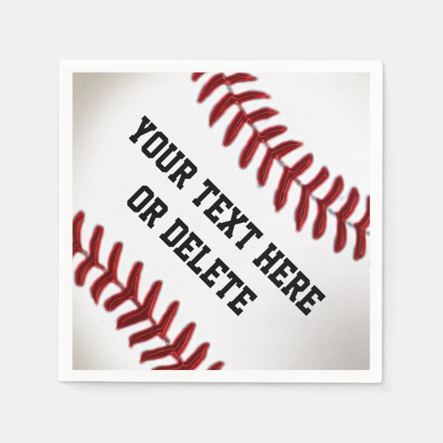 Personalised Baseball Napkins with YOUR TEXT (Front)