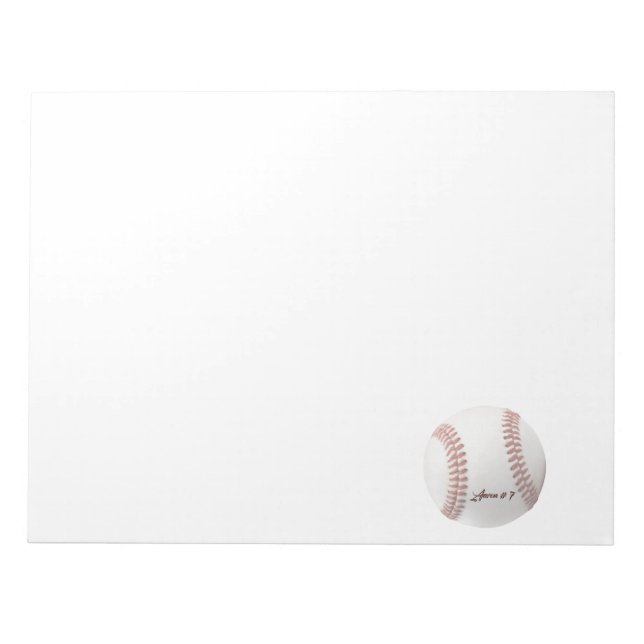  Personalised Baseball Notepad (Front)